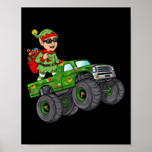 Weihnachts Elf Reitmonster Truck Boys Kinder Famil Poster