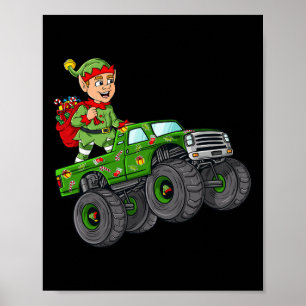 Weihnachts Elf Reitmonster Truck Boys Kinder Famil Poster