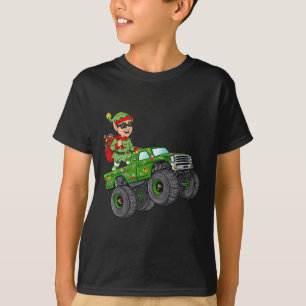 Weihnachts Elf Reitmonster Truck Boys Kinder Famil T-Shirt