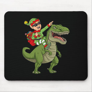 Weihnachts Elf Riding Dinosaur T Rex Boys Kinder S Mousepad