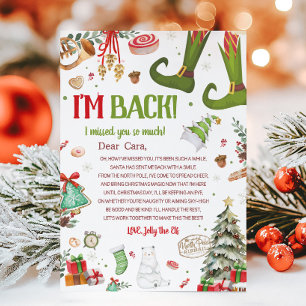 Weihnachts-Elf Rückgabe Ich bin zurück Letter Card Einladung
