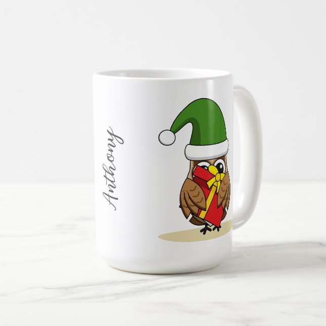 Weihnachts-Elf-Schüssel mit Gegenwart Kaffeetasse (VorderseiteRechts)