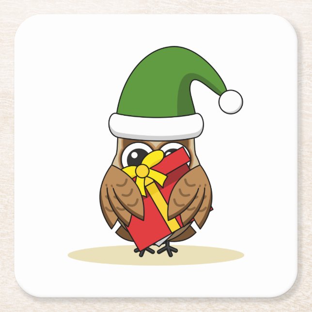 Weihnachts-Elf-Schüssel mit Gegenwart Rechteckiger Pappuntersetzer (Vorderseite)