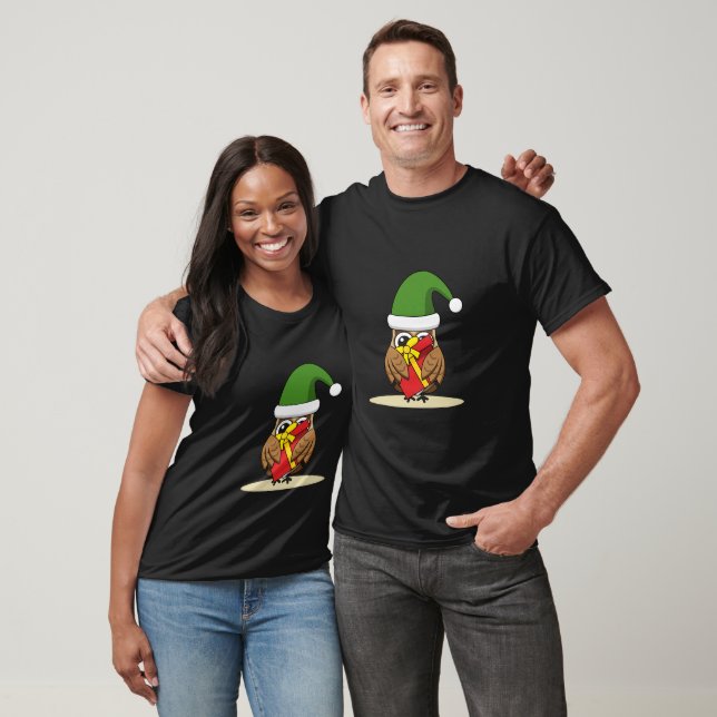 Weihnachts-Elf-Schüssel mit Gegenwart T-Shirt (Unisex)