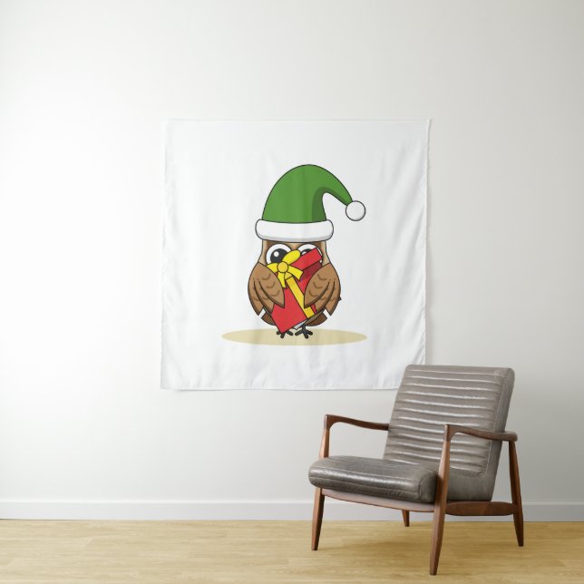 Weihnachts-Elf-Schüssel mit Gegenwart Wandteppich (Beispiel)