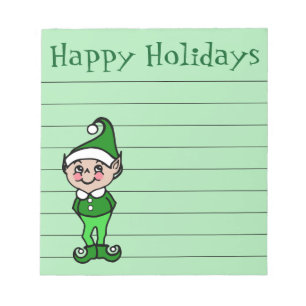 Weihnachts-Elf-Shopping-Lebensmittelgeschäft Notep Notizblock