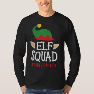 Weihnachts-Elf-Squad Kindergarten-Lehrer T-Shirt