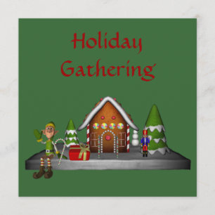 Weihnachts-Elf-Szene-Feier Einladung