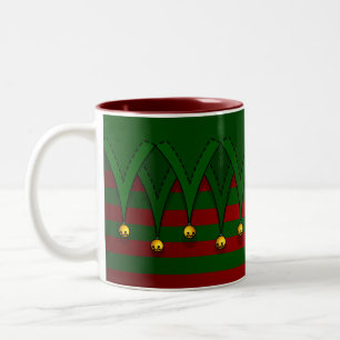 Weihnachts-Elf-Tasse Feierliche Feiertage Kaffeeku Zweifarbige Tasse