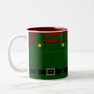 Weihnachts-Elf-Tasse Feierliche Feiertage Kaffeeku Zweifarbige Tasse