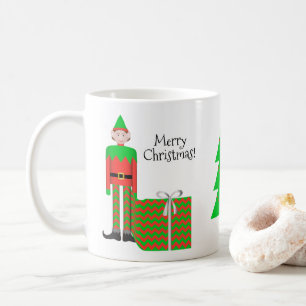 Weihnachts-Elf-Tasse - Zickzack Geschenkpaket Kaffeetasse