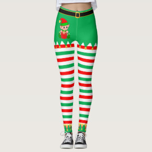 Weihnachts-Elf und Gold-Jingle-Bells Leggings