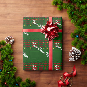 Weihnachts-Elf Wrapping Paper Niedlich Elf Geschen Geschenkpapier
