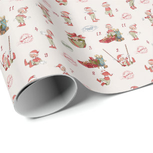 Weihnachts-Elf-Wrapping Paper vom Weihnachtsmann Geschenkpapier
