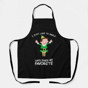 Weihnachts-Elf-Zitat Lächeln Shirt Schürze
