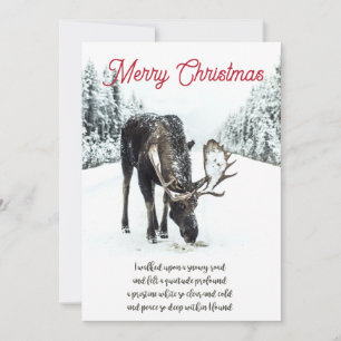 Weihnachts Elk Winter Snow Peace Gedicht Holiday C Feiertagskarte
