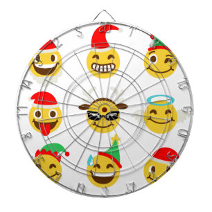 Weihnachts-Emoji glückliche Gesichter Dartscheibe