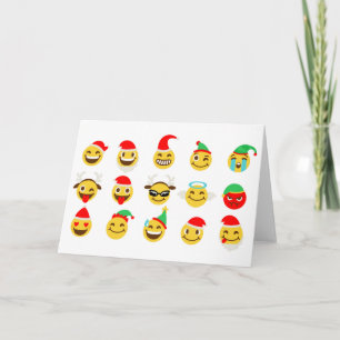 Weihnachts-Emoji glückliche Gesichter Feiertagskarte