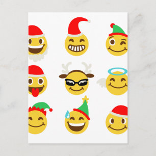 Weihnachts-Emoji glückliche Gesichter Feiertagspostkarte