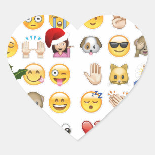 Weihnachts-Emojis Herz-Aufkleber