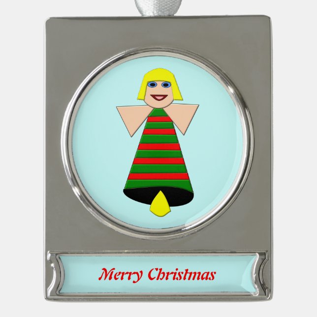 Weihnachts-Engel-Bell Maßgeschneidertes Ornament (Vorderseite)