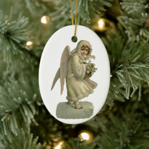 Weihnachts-Engel-Blume, Viktorianischer Die Keramik Ornament