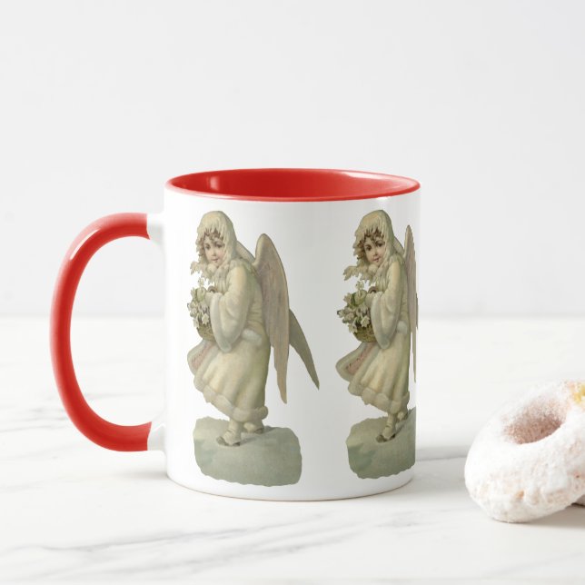 Weihnachts-Engel-Blume, Viktorianischer Die Tasse (Mit Donut)