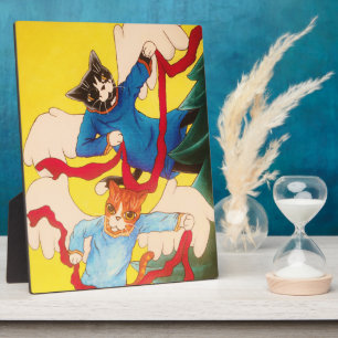 Weihnachts-Engel-Cherub-Katzen Fotoplatte