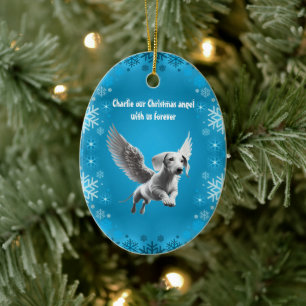 Weihnachts-Engel Dachshund Keramik Ornament