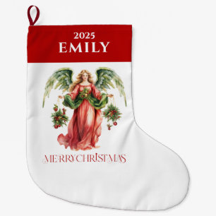 Weihnachts-Engel Extravagant Frohe Weihnachtstypog Großer Weihnachtsstrumpf