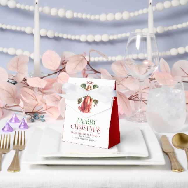 Weihnachts-Engel Frohe Weihnachtsfeier Typografie Geschenkschachtel (Hochzeit)