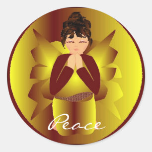 Weihnachts-Engel-I-Sticker - Anpassbar Runder Aufkleber