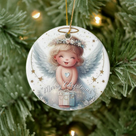 Weihnachts-Engel-Ornament, Engel-Baby Weihnachten Keramik Ornament