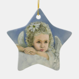 Weihnachts-Engel-Star-Ornament Keramik Ornament