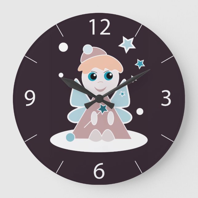 Weihnachts-Engel-Wall-Uhr Große Wanduhr (Vorderseite)