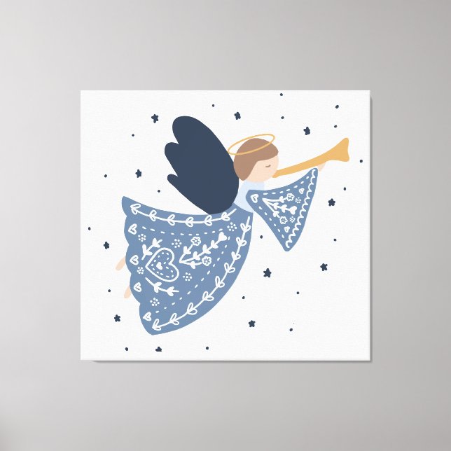 Weihnachts-Engel-Weltfrieden Himmlischer Urlaub Leinwanddruck (Vorderseite)