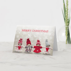 Weihnachts-Engel Winter-Schneefall Herz Feiertagskarte