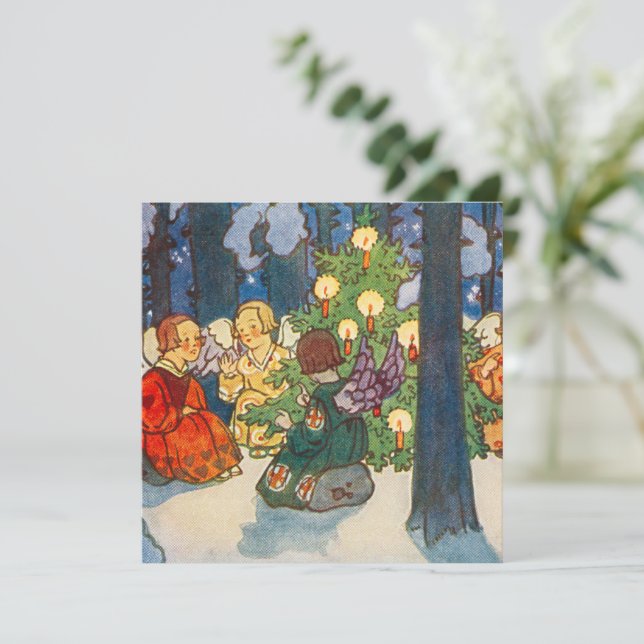 Weihnachts-Engelsart Weihnachtskarte Feiertagskarte (Stehend Vorderseite)