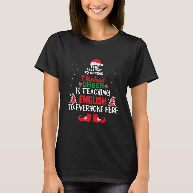 Weihnachts Englischlehrer Funny English Teacher T-Shirt (Vorderseite)
