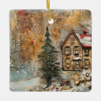 Weihnachts-Ephemera Keramikornament