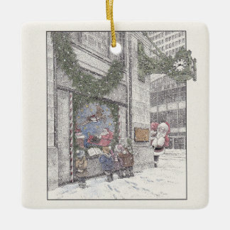 Weihnachts-Erinnerungen im Feld Keramikornament