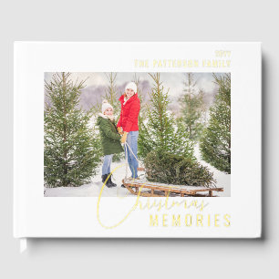 Weihnachts-Erinnerungen Real Foil Family Foto Gästebuch