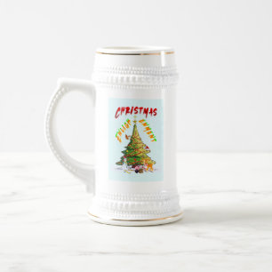 Weihnachts-Erleuchtung Bierglas