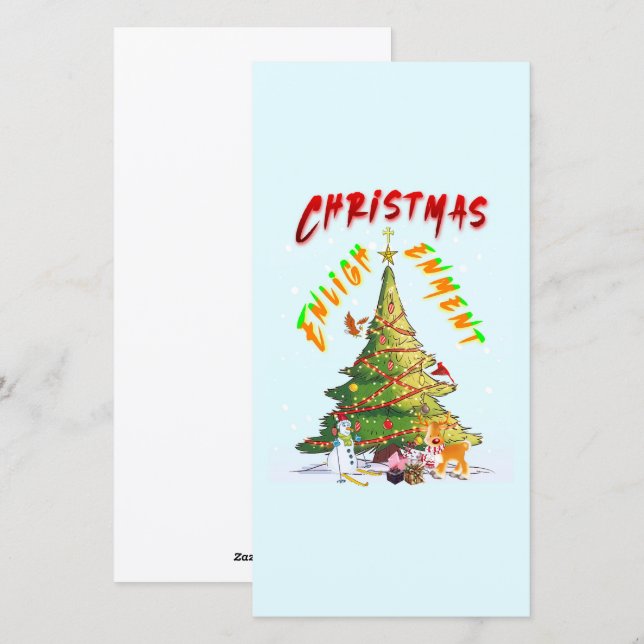 Weihnachts-Erleuchtung Feiertagskarte (Vorne/Hinten)