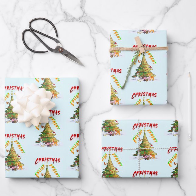 Weihnachts-Erleuchtung Geschenkpapier Set (Vorderseite)
