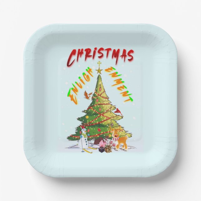 Weihnachts-Erleuchtung Pappteller (Vorderseite)