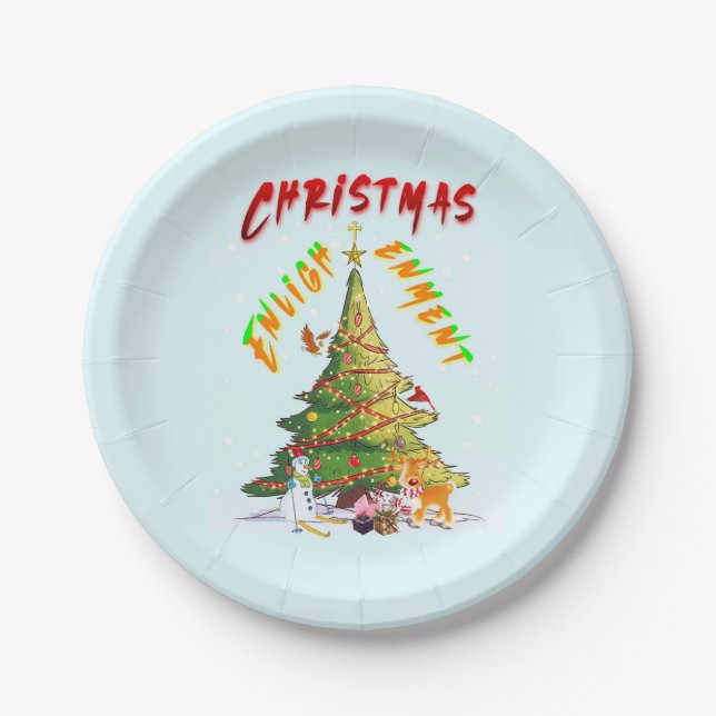 Weihnachts-Erleuchtung Pappteller (Vorderseite)