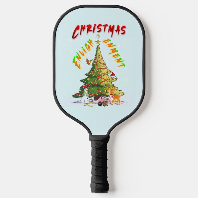 Weihnachts-Erleuchtung Pickleball Schläger (Vorderseite)