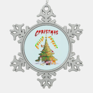 Weihnachts-Erleuchtung Schneeflocken Zinn-Ornament