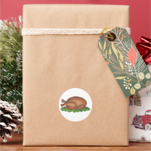 Weihnachts-Erntedank-Dinner Türkei-Tag Bird Runder Aufkleber